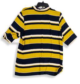 NWT Ann Taylor Womens Multicolor Striped Crew Neck Pullover T-Shirt Size XXL