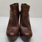 Michael Kors Brown Leather Block Heel Platform Ankle Boots Size 6.5 image number 2