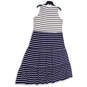 NWT Womens Blue White Striped Scoop Neck Sleeveless Long Maxi Dress Size M image number 2