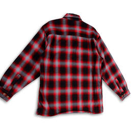 NWT Mens Red Black Collared Long Sleeve Flap Pocket Button-Up Shirt Size M alternative image