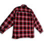 NWT Mens Red Black Collared Long Sleeve Flap Pocket Button-Up Shirt Size M image number 2