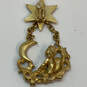 Designer Kirks Folly Gold-Tone Rhinestones Clip On Star Dangle Earrings image number 4