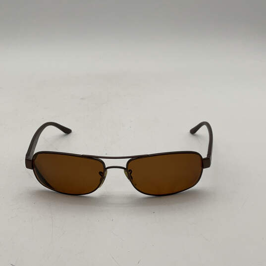 Mens RB 3273 Brown Lens Metal Full Rim Rectangle Prescription Sunglasses image number 3