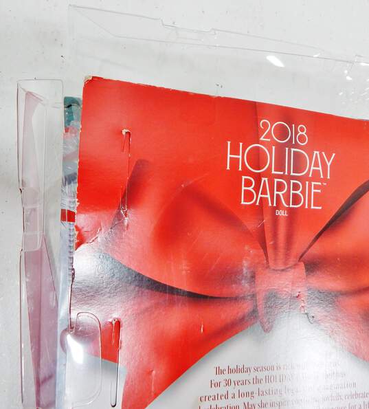 2018 Barbie 30th Anniversary Holiday Doll In Red Dress In Box image number 4