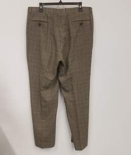 Mens Brown Check Slash Pockets Flat Front Straight Leg Dress Pants Sz 44/38 alternative image