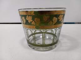 Cera Gold & Green Grape Leaf Ornate Glass Ice Bucket alternative image