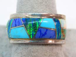 925 RL Signed Opal Turquoise Band Ring alternative image
