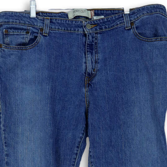 Womens Blue Medium Wash 5 Pocket Design Bootcut Denim Jeans Size 22S image number 3
