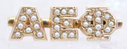 VNTG 10K Yellow Gold Seed Pearl Fraternity Pin 3.0g alternative image