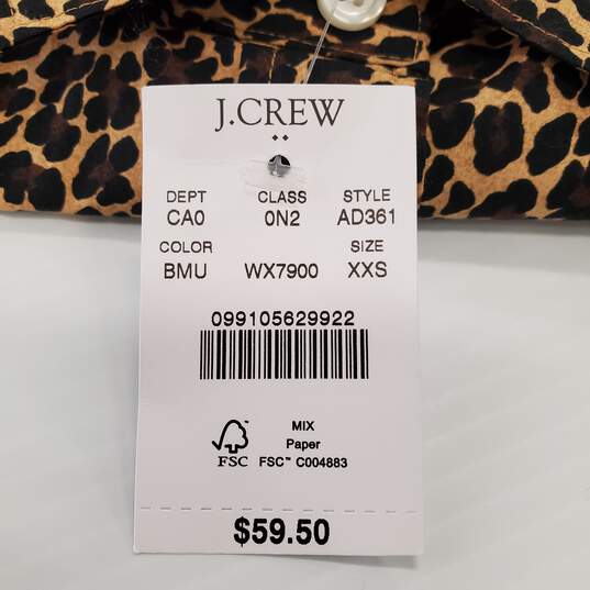 J. Crew Women Cheetah Button Up XXS NWT image number 5