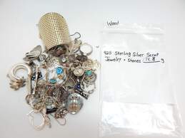 172.8g Sterling Silver Scrap Jewelry & Stones alternative image
