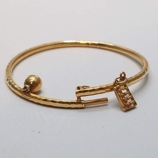 14K Gold Tubular Raddle Bracelet 5.0g image number 1
