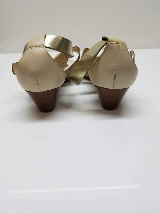 AUTHENTICATED Coach Velvet Beige Leather Wedge Sandals Size 7.5 image number 3