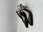 Womens Black Leather Pointed Toe Adjustable Slingback Pump Heels Size 7.5B image number 2