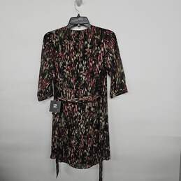 IZ BYER Sheer Multicolor Zip Neckline Dress with Sash alternative image