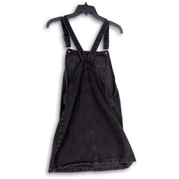 Womens Black Denim Medium Wash Sleeveless Pocket Overall Dress Size 8 alternative image