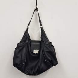 Lauren Ralph Lauren Pebble Leather Hobo Shoulder Bag Black
