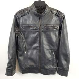 Ministry Of Fashion Men Black Faux Leather Jacket M