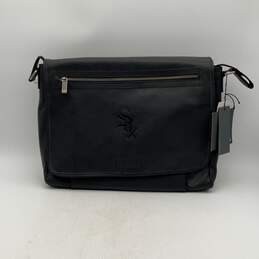 NWT Kenneth Cole Womens Black Leather Computer Laptop Bag w/ Tablet Pocket