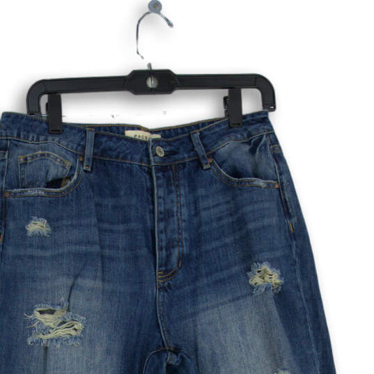 Womens Blue Denim 5-Pocket Design Distressed Boyfriend Jeans Size 29 image number 3