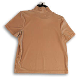 Womens Beige Regular Fit Short Sleeve Mock Neck Pullover T-Shirt Size XS alternative image