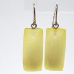 Alexis Bittar Yellow Carved Lucite Dangle Earrings 3.2g alternative image