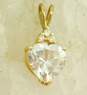 14K Yellow Gold CZ Heart Pendant 2.6g image number 1