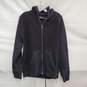Vince WM's Black Cotton Polyester Blend Full Zip Hoodie Size M image number 1