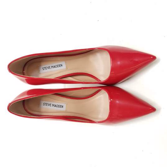 Steve Madden Women's Vala Red Faux Patent Red Pumps Size 8 image number 5
