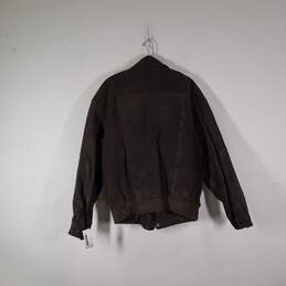 Mens Collared Long Sleeve Front Pockets Full-Zip Motorcycle Jacket Size Large alternative image
