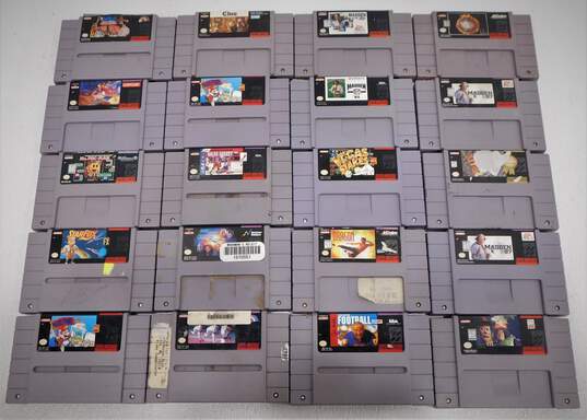 20 Count of Super Nintendo SNES Cartridge Bundle image number 1