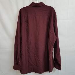 Pendleton fine knit wool burgundy button up shirt XL long alternative image