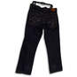 Mens Blue Denim Dark Wash Regular Fit Pockets Straight Leg Jeans Size 38 image number 2