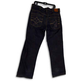 Mens Blue Denim Dark Wash Regular Fit Pockets Straight Leg Jeans Size 38 alternative image