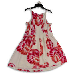 Womens Pink White Tie-Dye Sleeveless Back Zip A-Line Dress Size 14 alternative image