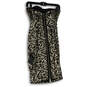 NWT Womens Black Gold Animal Print Strapless Back Zip Bodycon Dress Size XS image number 2
