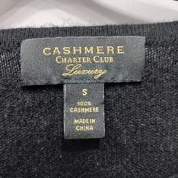 Charter Club Women's Black/Gray Cashmere Geometric Sweater Size S alternative image