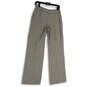Womens Gray Flat Front Slash Pocket Straight Leg Formal Dress Pants Size 4 image number 1