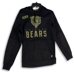 Mens Black Dri-Fit Chicago Bears Salute To Service NFL Pullover Hoodie Sz S
