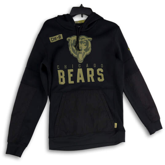 Mens Black Dri-Fit Chicago Bears Salute To Service NFL Pullover Hoodie Sz S image number 1
