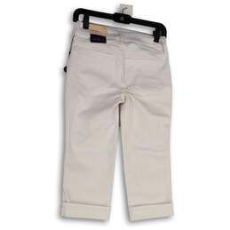 NWT Womens White Denim Medium Wash Straight Leg Cropped Jeans Size 00P alternative image