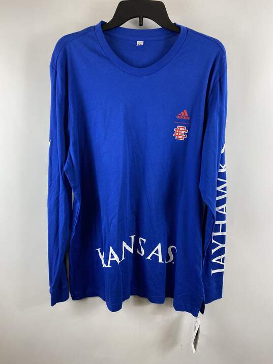 Adidas Men Blue Long Sleeve Graphic T-shirt XL NWT image number 1