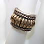 Artisan TC Signed Sterling Silver Yellow Gold Accent Ring Size 6.75 - 12.3g image number 1