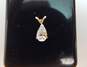 14K Yellow Gold CZ Pear Cut Pendant 0.7g image number 1
