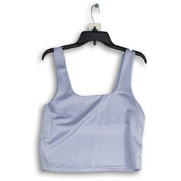 Womens Blue Square Neck Wide Strap Sleeveless Camisole Top Size XL