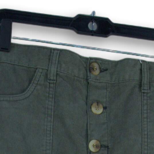 NWT Kensie Jeans Womens Green Corduroy Button Front Mini Skirt Size 29 image number 3