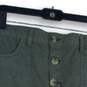 NWT Kensie Jeans Womens Green Corduroy Button Front Mini Skirt Size 29 image number 3