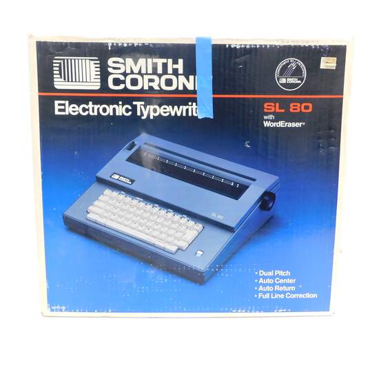 1980s Smith Corona SL 80 Electronic Typewriter w/ Word Eraser & Case IOB image number 9