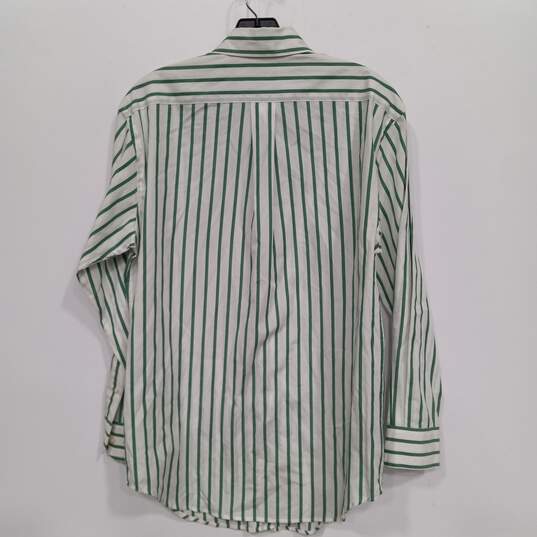 Lauren Ralph Lauren Green Striped Button Up Shirt Women's Size 4 image number 6