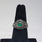 Josten Sterling Silver Green Gemstone 1977 Pioneer High School Sz 7 Ring 7.3g image number 1